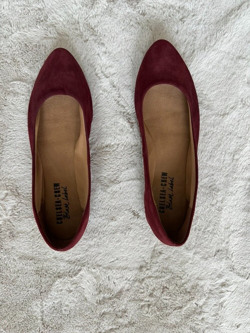 Chelsea Crew Black Label Burgundy Flats, Size 9